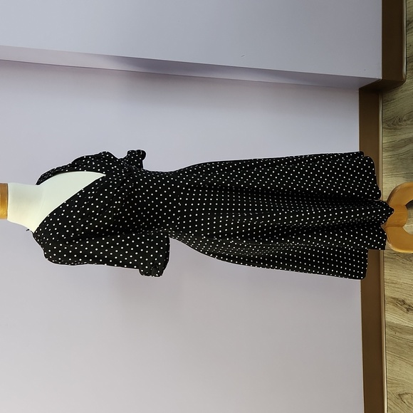 UNIQUE VINTAGE polka-dot swing dress - Picture 6 of 13
